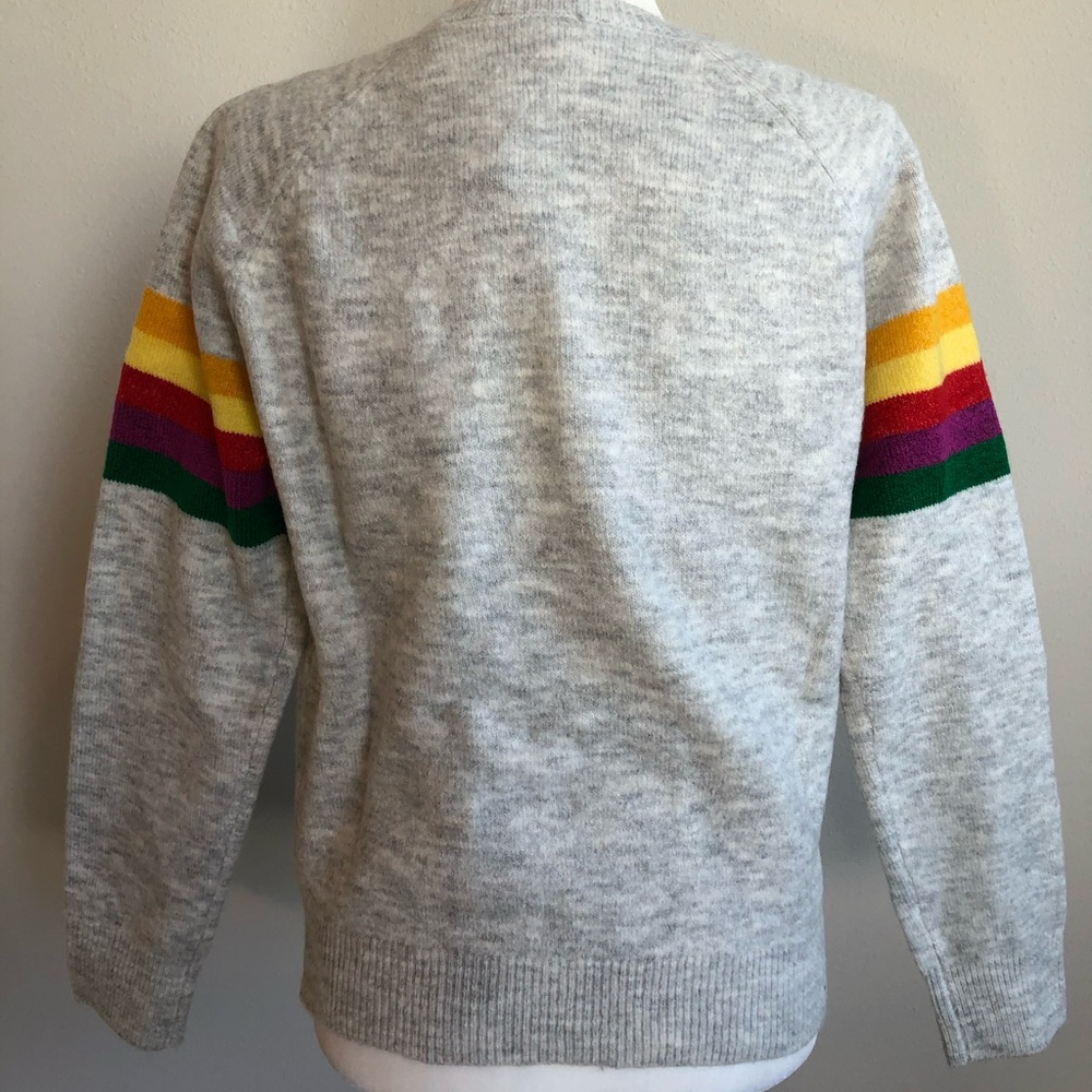 NWT THML Light Gray Stripe Sweater Medium - Picture 5 of 5